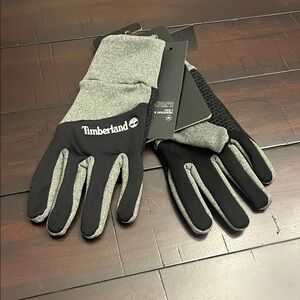 Timberland Light Weight Winter Gloves Gray Black new Mens Size Medium/ Large